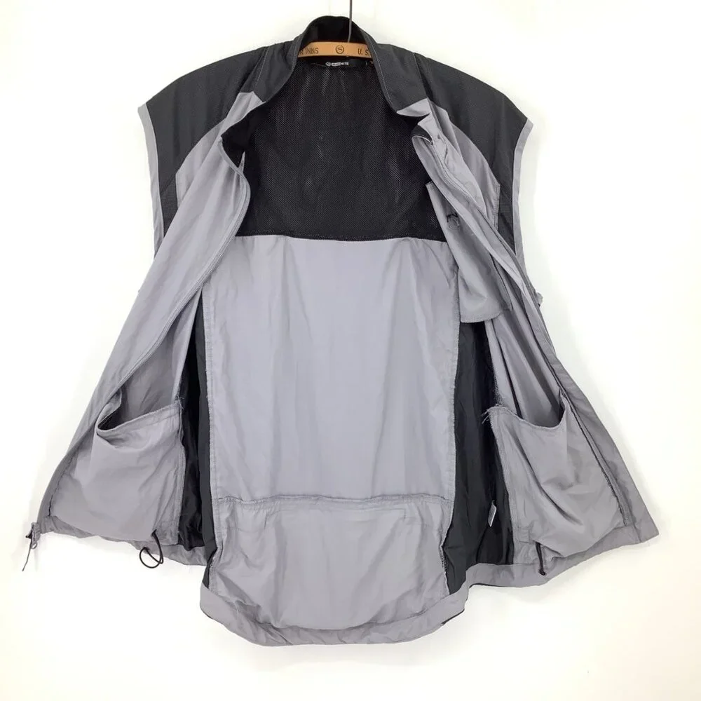 IllumiNite Mens Reflective Gray & Black Sleeveless Running Walking Vest Large - Picture 3 of 7